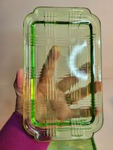Green Uranium Hazel Atlas Large Butter Dish Criss Cross Pattern image 7