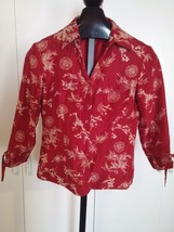 Anne Carson Ladies 100% Silk 3/4-SLEEVE Button TOP-S-LINED-ELEGANT-NWOT-POCKETS - £6.70 GBP