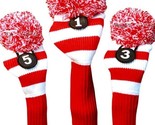 New 1 3 5 Majek hot RED WHITE Pom Pom golf clubs Headcover Head covers c... - $28.96