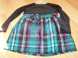 Baby Size 24 Months Healthtex Black Velour L/S Teal Plaid Holiday Dress New  - £9.43 GBP
