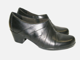 Collection by Clarks Black Leather Shoes Heels Women 7 M Slip On Shoes 26104739 - £18.68 GBP
