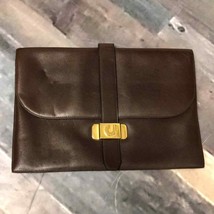 Charles Jourdan Paris Vtg brown attaché clutch folder mens or women’s 10... - £70.12 GBP