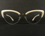 MO Eyewear Brille Rahmen GEEK 58NY A Elfenbein Gold Cat Eye Voll Felge 5... - $92.86