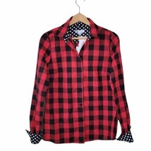 NWT Hazel Blues | Red Black Plaid Button Up Shirt, womens size small - £16.08 GBP