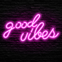 Pink Good Vibes Neon Sign - Neon Lights for Bedroom, LED Neon Signs for Wall Dec - £28.74 GBP