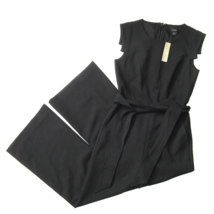 NWT J.Crew Resume Jumpsuit in Black Stretch Crepe Belted Wide Leg Ankle 00 x 26 - £67.06 GBP
