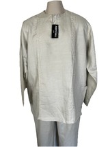 Men&#39;s Beige Roberto Cavalli African 2pc Jumper Kaftan Suite. 2XL. Long S... - $48.50