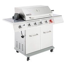 Stainless Steel 5 Gas Grill With Rotisserie Kit, Sear Side Burner Outdoor Bbq, S - £515.57 GBP