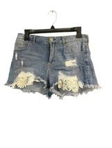 Aeropostale Jean Shorts Size 6 High Waisted Shorty Denim Cutoffs Lace Ap... - $9.00