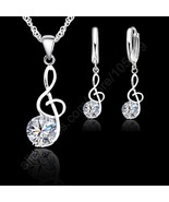 JEXXI 925 Sterling Silver Necklace / Pendant &amp; Earring Music Note Theme - £8.27 GBP