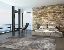 8 X 11 Ivory Navy and Gray Abstract Area Rug - €307,80 EUR