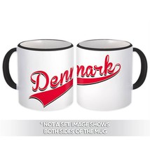 Denmark : Gift Mug Flag Varsity Script Baseball Beisbol Country Pride Danish - £12.70 GBP