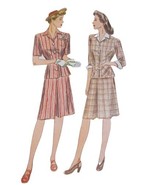 Vtg 1940s Simplicity Pattern 4983Misses Two Piece Dress w Dickey Size 14... - $479.27 MXN