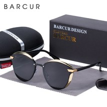 BARCUR Fashion Polarized Women Sunglasses Round Sun glass Ladies lunette de - £25.00 GBP