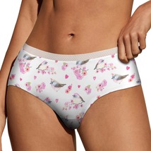 Pink Bird Flowers Panties for Women Lace Briefs Soft Ladies Hipster Underwear - £11.07 GBP