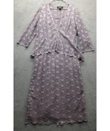 R &amp; M Collection 2 Piece Cardigan with Dress Women 16 Purple Sequin Lace... - $39.29