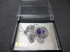 Amethyst　Brooch　Badge　Accessories　Crystal jewelry Association Items　FROM... - £27.52 GBP