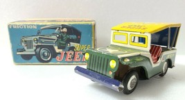 Super JEEP FRICTION Tin Toy Old Vintage Rare  - £161.77 GBP
