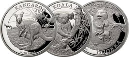 3 X 1/2 Oz Silver Coin 2024 Australian Wild Babies Set Kangaroo Koala Quokka - £128.79 GBP