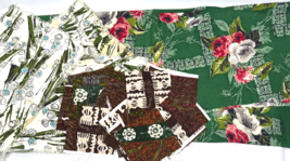 Vintage Barkcloth Fabric Remnants Pieces Lot Tropical Floral Geometric T... - $727.58 MXN