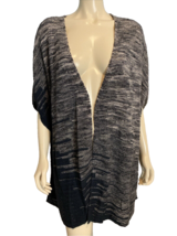 J.Jill Pure Jill Navy Marled Open Front Poncho One Size - $42.74