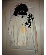 MENS FOX RACING SLAPSTICK ZIP FRONT FLEECE HOODIE WHITE SMALL S NEW - $754.79 MXN
