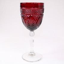 Cristal D&#39;Arques Durand Luminarc Wine Water Goblet Glass Ruby Red 8&quot; Wine Goblet - £11.28 GBP