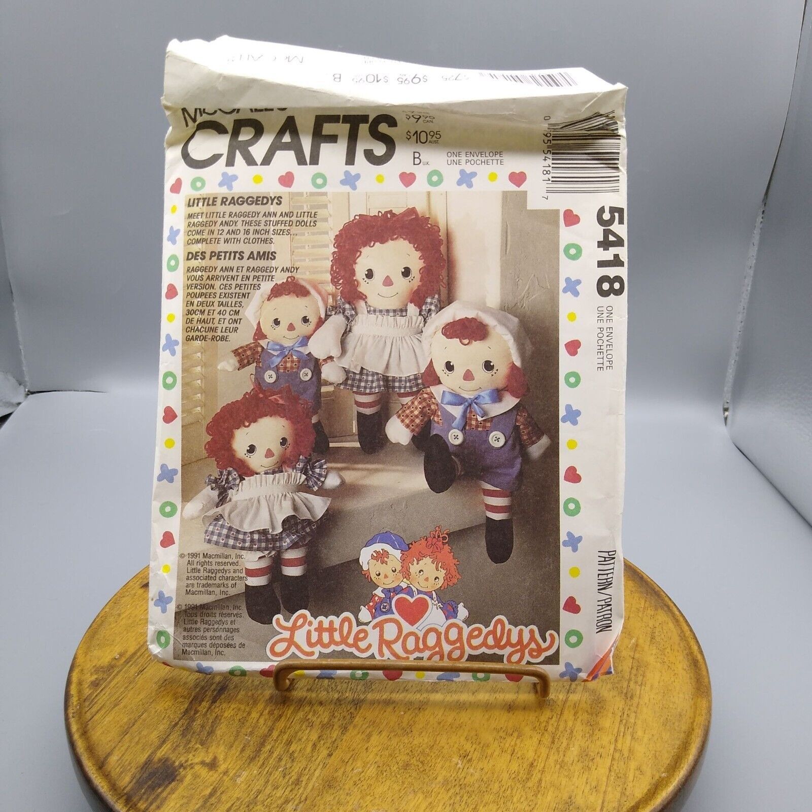 UNCUT Vintage Craft Sewing PATTERN McCalls 5418 Little Raggedy Dolls, Clothes - $20.13