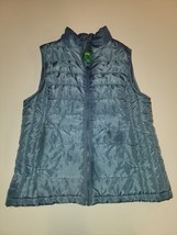 DIP Women&#39;s Outdoor Size Medium Full Zip Down  Puffe Light Blue Vest - $320.93 MXN