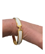 HERMES White and Rose Gold Olympe Bracelet - Size Large - New and Never ... - $645.00