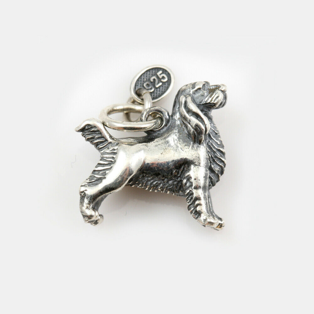 Golden Retriever Dog Charm 3-d Solid Sterling Silver New - $47.52