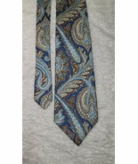 Van Heusen 417 100%Silk Cobalt Blue Aqua Cream Paisley Men's Tie Hand Made  - $272.94 MXN Van Heusen 417 100%Silk Cobalt Blue Aqua Cream Paisley Men's Tie Hand Made  - $272.94 MXN