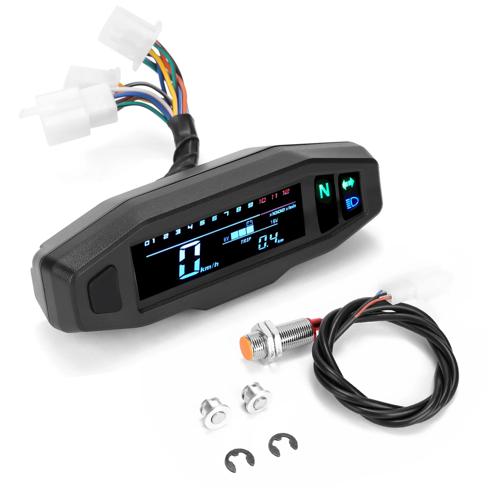 Mini Universal LCD Digital Motorcycle Speedometer Digital Odo-meter Electric - £30.96 GBP
