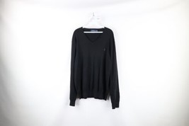 Ralph Lauren Mens Size XL Long Sleeve Pima Cotton Knit V-Neck Sweater Black - £36.98 GBP