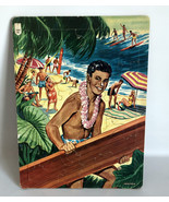 Vintage Saalfield Cardboard Puzzle #7060 Hawaii Surf Beach 14&quot; x 10.5&quot; - £14.79 GBP