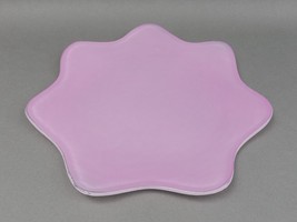 Annieglass USA 1993 Signed Glass Pinkish Lavender Scalloped Flower Dinne... - $99.99