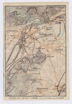 1911 Original Antique Map Of Vicinity Of Interlaken / Switzerland - £16.76 GBP