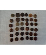 Black/Brown/Tan Smaller (36) Mixed lot Vintage Buttons (#3815) - $15.03 CAD