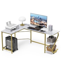 Reversible L Shaped Computer Desk With Storage Home Gaming Office Writing Workst - £200.80 GBP