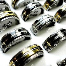 20Pcs Women Stainless Steel Rings Rotatable Mixed Color For Women and Men Fashio - £17.93 GBP