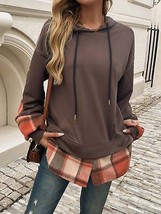 Devine Drawstring Plaid Long Sleeve Hoodie - $36.99