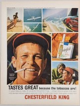1963 Print Ad Chesterfield King Cigarettes Happy Man Smoking &amp; His Glider - £15.67 GBP