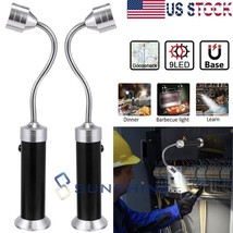 Led Pocket Magnetic Flashlight Work Light With Magnet Base Necks Flood Beam - $35.99