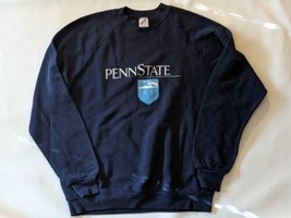 Vintage Penn State 1855 Nittany Lions collo Tondo Blu Felpa USA JERZEES XL - £26.23 GBP