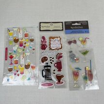 Lot Of 3 Drink Scrapbooking Card making Stickers - Mocha Coffee Martini ... - $6.00
