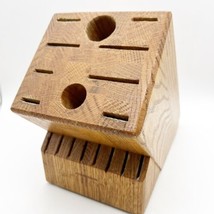 Cutco Heavy Honey Oak Countertop Wooden 10 Slot Block USA Cutco Homemaker Vtg - £23.59 GBP