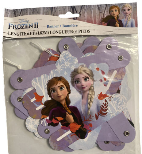 Disney Frozen 2 Happy Birthday Banner 6 Feet Part Decor NEW - $6.23