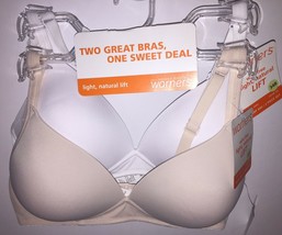 Two WARNERS 4003 Wire Free Light Natural Lift Bras White / Ivory NWT $60 Retail - £38.60 GBP