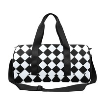 Rhombus Black and White Wednesday Theme Travel Duffel Bags - $56.00