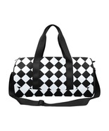 Rhombus Black and White Wednesday Theme Travel Duffel Bags - £44.05 GBP